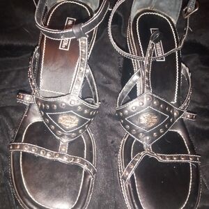 Harley-Davidson Black Studded Women's Sandals